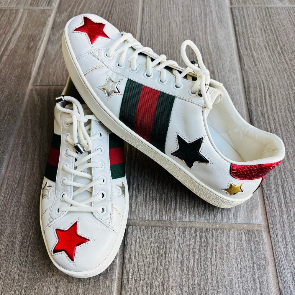 Gucci Ace Stars 452502 Multicolor Unisex Sneakers Shoes size IT/EU M5.5 G W7.5-8
